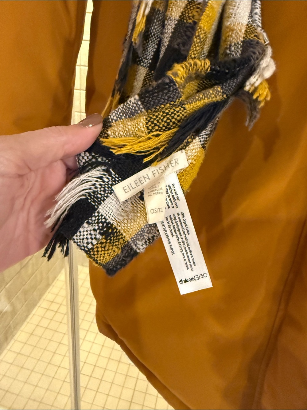 Sam Edelman Mustard Hooded Faux-Fur Trim Puffer Coat with Matching Plaid Scarf - Picture 5 of 15